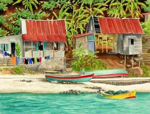 Tropische Akzent- & Dekorfliese Evelyn Jenkins Drew Strandkunst RW-EJD010AT - Bild 1 von 3