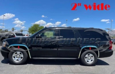 for:2007-2013 Chevy Suburban/GMC Yukon XL Stainless Fender Trim Wheel Lip 4Pc 2" - Image 1 of 4