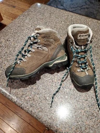 SCARPA ZG Gore-Tex Vibram Hiking Boots Brown Leather US Men 8.3 women 7.3 Yes .3 - Image 1 of 4