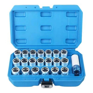 21pc VW Vag Audi Master Locking Wheel Nut Key Socket Tool Set Rim Lock Set - Photo 1 sur 4