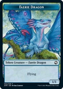 10 Token Cards - FAERIE DRAGON - Adventures in the Forgotten Realms - Magic MTG - Picture 1 of 1