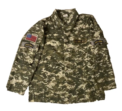 Kids US Navy Seals Military Uniform Shirt Boys L 12-14 Special Forces Costume - Image 1 of 4