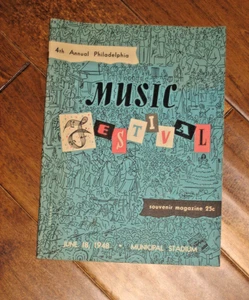 4th Annual Phila. Music Festival June 1948 Souvenir Magazine, Pa - Picture 1 of 5