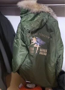 m22 RESIDENT EVIL CAPCOM Olive Green Jacket M Fake Fur Hood PlayStation Japan G - Picture 1 of 24