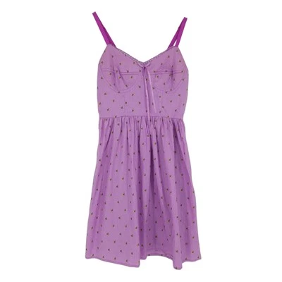 Vestido Mossimo Fit Acampanado Estampado Púrpura Cuello Sin Mangas Pullover ALine Solero XS Foto 1 de 4