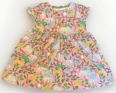 Vestido Mini Boden Niñas Rosa Colorido Estampado Animales de la Selva Con Bolsillos Talla 5-6Y Foto 1 de 4