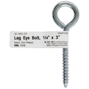 Boulon oculaire en acier plaqué zinc Hampton 02-3463-231 1/4 x 3 L po. (Pack de 10) - Photo 1/1