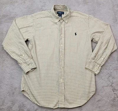 Camisa Polo Ralph Lauren Franela Niños Mediana 10-12 Amarillo Cuadros Manga Larga Poni Foto 1 de 4