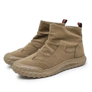 Herren Stiefel Hoch geschnitten Reißverschluss Plissee Rutschfest Dicke Sohlen Verschleißfest Boots - Bild 1 von 27