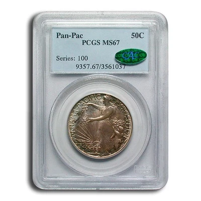 1915-S Panama-Pacific Half Dollar MS-67 PCGS CAC - Image 1 of 3