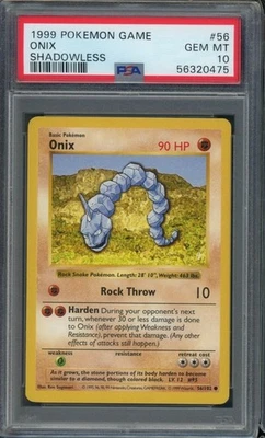 ONIX #56 PSA 10 1999 POKEMON WOTC SHADOWLESS BASE SET  - Image 1 of 2