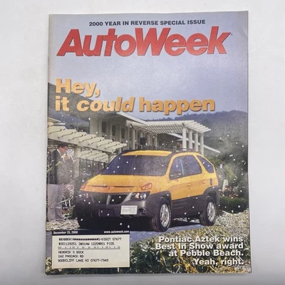 AutoWeek Magazine December 2000 Pontiac Aztec Pebble Beach - Image 1 of 4