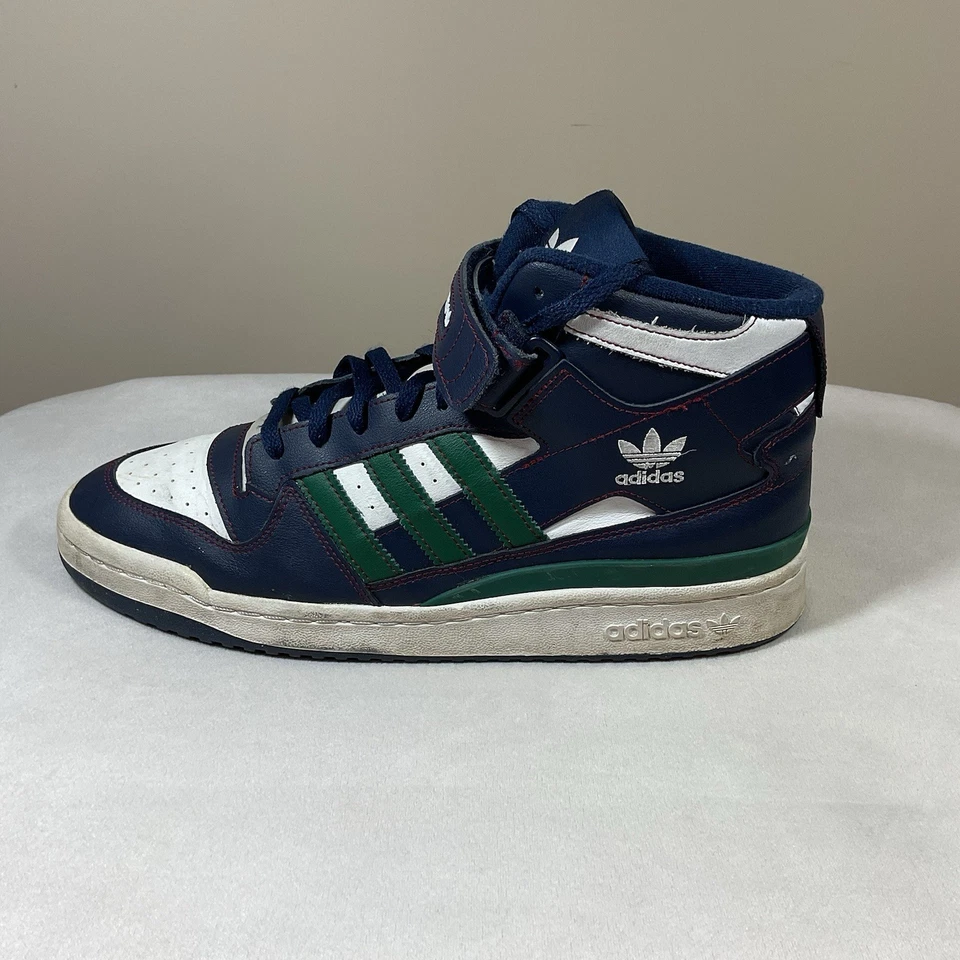 Adidas Forum Mid Sneakers Mens 12 Collegiate Navy Green Basketball Shoes H03810 - Image 1 of 4