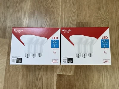 6 Pack Everyday Living 9W 65W BR30 Reflector LED Light Bulb Daylight 5000k - Image 1 of 4
