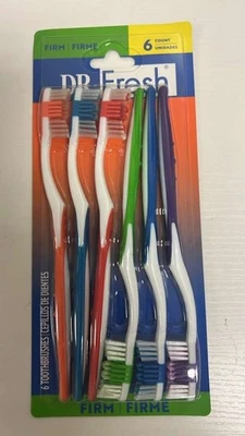 Lote 05 escovas de dentes de cerdas de náilon firmes frescas com esfregão de língua 6 peças. - Imagem 1 de 3