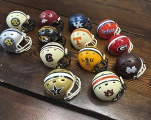 Riddell Mini Pocket Sec College Football Helmets Lot Of 13 - Picture 1 of 3