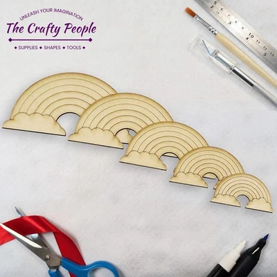 Craft Laser Cut Wooden MDF Rainbows 2mm, 3mm, Embellishment, DIY, Decor, Project - Image 1 of 3