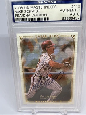Obras maestras de cubierta superior 2008 (#112) - autógrafo de Mike Schmidt PSA auténtico Foto 1 de 4