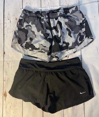 Nike, старый темно-синий 2 пары Sport Athletic активный работает шорты подростков женщин размер S-M - Изображение 1 из 4