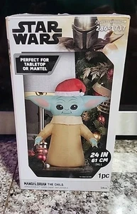 Gemmy Inflatable Baby Yoda Grogu Star Wars Christmas 24" 2024 New! - Picture 1 of 3