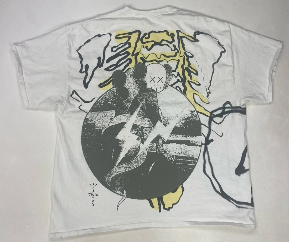 Cactus Jack Travis Scott x Kaws x Fragment Graphic T-shirt Men XL Oversize White - Image 1 of 4