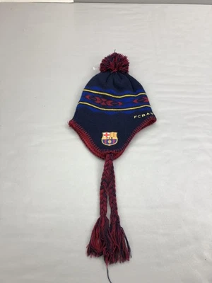 Gorro gorro FC Barcelona para hombre rojo marino oreja tejido invierno fútbol polar Foto 1 de 4