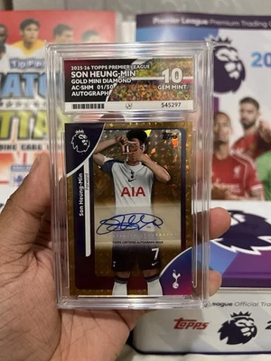 SON HEUNG MIN AUTO - 1/50 BOOKEND - GEM MINT 10 - TOPPS PREMIER LEAGUE 2025/26 - Image 1 of 4