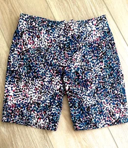 Izod Womens Golf Bermuda Shorts Size 2 Knee Length Multicolor Splatter Print New - Picture 1 of 5