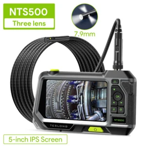TESLONG NTS500 5'' IPS Triple Lens 7.9mm 5M Tube Endoscope Inspection Camera - Picture 1 of 10