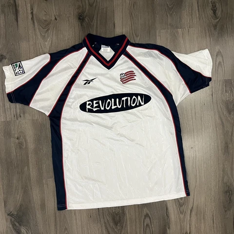 New England Revolution Jersey 1998 Large Vintage White Away Kit VTG Cover
