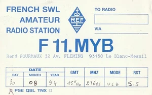 QSL 1987 tarjeta de radioaficionado aficionado francés - Imagen 1 de 2