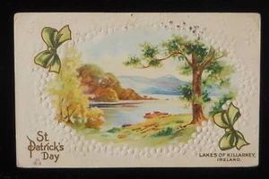 1914 St. Patricks Day Greetings Lakes of Killarney UK Kerry Co Postcard - Picture 1 of 2