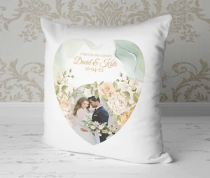 Personalised Wedding Cushion Cover Keepsake, Gift, Favour, Bride, Groom - Picture 1 of 2