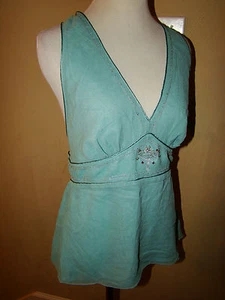 BLUSA HALTER 100% SEDA THE LIMITED AZUL CLARO TALLA M * NUEVA CON ETIQUETA $ - Imagen 1 de 4