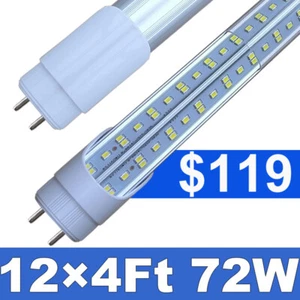 12-100PCS T8 4FT G13 Bi Pin Led Tube Light Bulbs 72W 4 Ft Led Shop Garage Lights - Picture 1 of 12