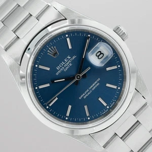 Rolex Oyster Perpetual Date 34mm Steel Blue Dial Smooth Bezel Oyster Band 15200 - Picture 1 of 10