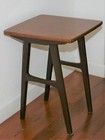 Mid Century Modern Classic Two Tone Wood Tapered Leg Small Square Accent Table