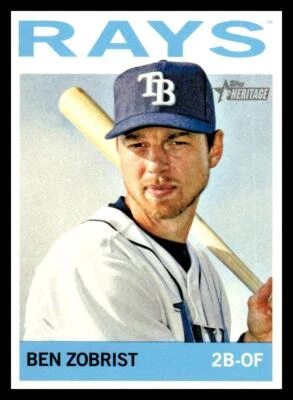2013 Topps Heritage #36 Ben Zobrist Tampa Bay Rays - Image 1 of 2