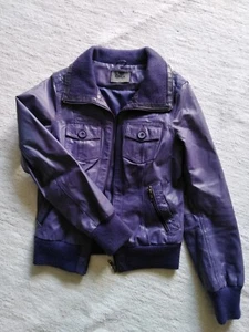 ONLY Lederjacke Lila RETRO Gr. S - Bild 1 von 5