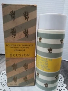 VTG. Jean D'Albret Dusting Powder 3.5 oz PARFUME A ECUSSON W. BOX (READ) FRANCE - Picture 1 of 9