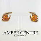 Italian Made German Baltic Amber Stud Earrings In 9ct Gold GS0067 RRP 375!!!