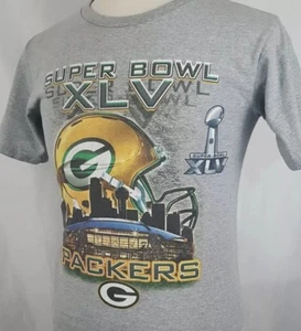 Green Bay Packers Super Bowl XLV T-Shirt NFL Team Apparel Herren Small grau Crew - Bild 1 von 7