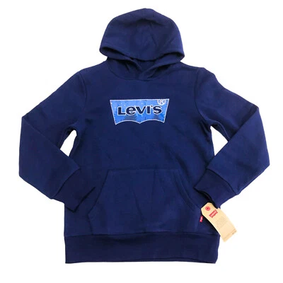 Sudadera con capucha Levi's Big Boys talla M Batwing Fill azul marino Foto 1 de 4