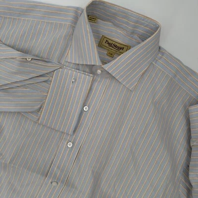 Paul Stuart Dress Shirt Men 17 Multi Striped French Cuff Long Sleeve Button Down - Image 1 of 4