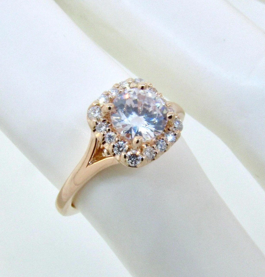 RITANI 18k Pink Gold Diamond Halo Engagement Ring Setting - Image 1 of 4