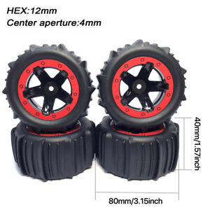 4PCS RC 1/16 1/14 Snow Sand Paddle Buggy Tires Hex 12mm for Wltoys 144001 124018
