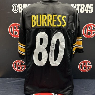 Plaxico Burress Signed Black Pittsburgh Steelers Jersey Autographed Steiner - Image 1 of 3
