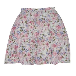 Koret Skirt Plus Size 26W Pink Floral Below Knee Midi A-Line Comfort Waist - Picture 1 of 8