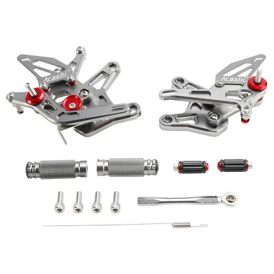 Repose pieds commandes reculées gris pour Kawasaki ZX-6R ZX6R ZX 636 2024-2025 - Photo 1/4