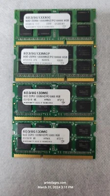 8GB SO-DIMM 1333 MHz PC3-10600 DDR3 Memory (MN4096SD3-1333) - Image 1 of 4
